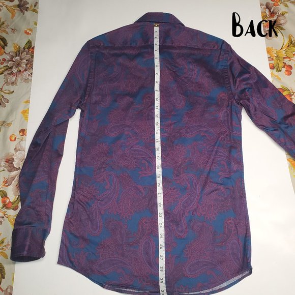 Le Chateau Blue & Purple Button Shirt (XS)15 -15 1/2 New Without Tags - Picture 4 of 6
